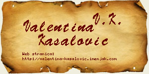 Valentina Kasalović vizit kartica